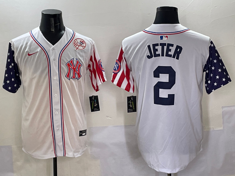 Men 2025  MLB New York Yankees #2 Jeter white jersey style 5->new york yankees->MLB Jersey